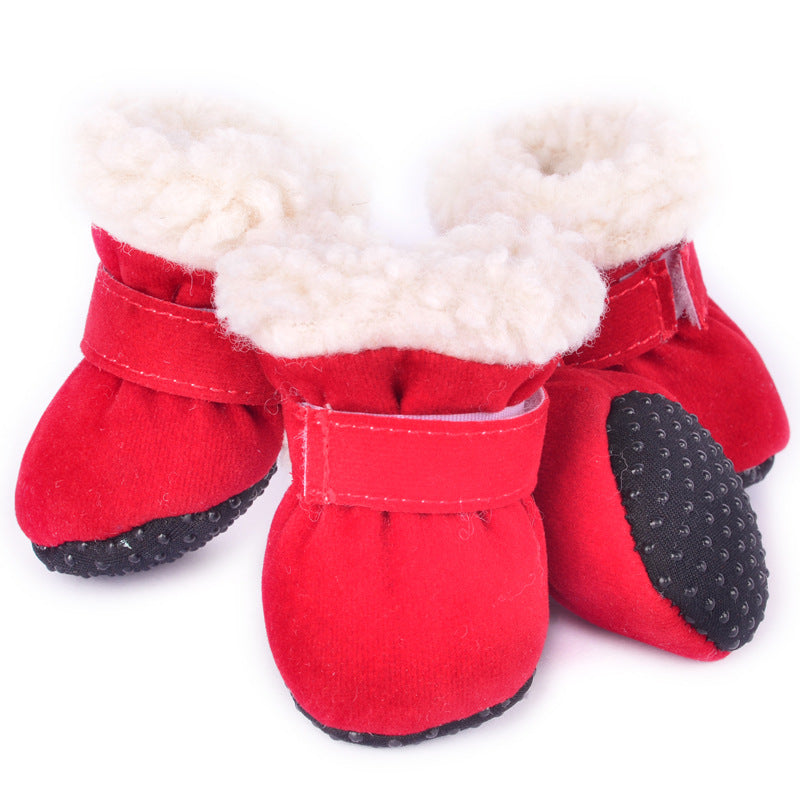 Red waterproof dog booties
