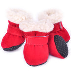 Red waterproof dog booties