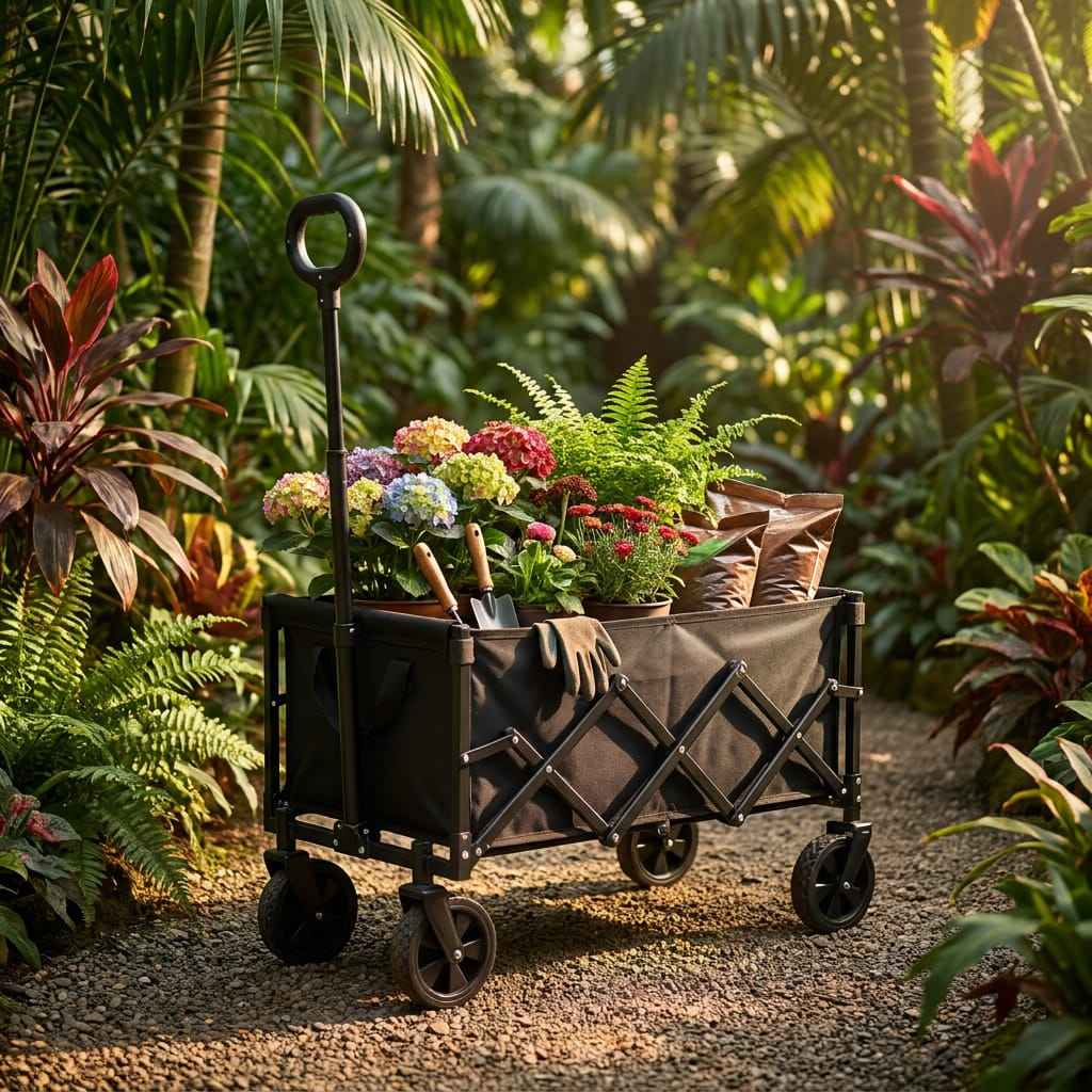 Folding Utility Wagon – 180 lb Heavy Duty Collapsible Cart
