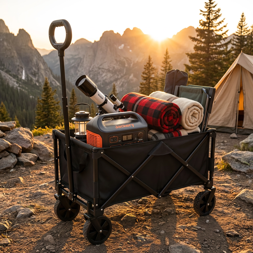 Folding Utility Wagon – 180 lb Heavy Duty Collapsible Cart