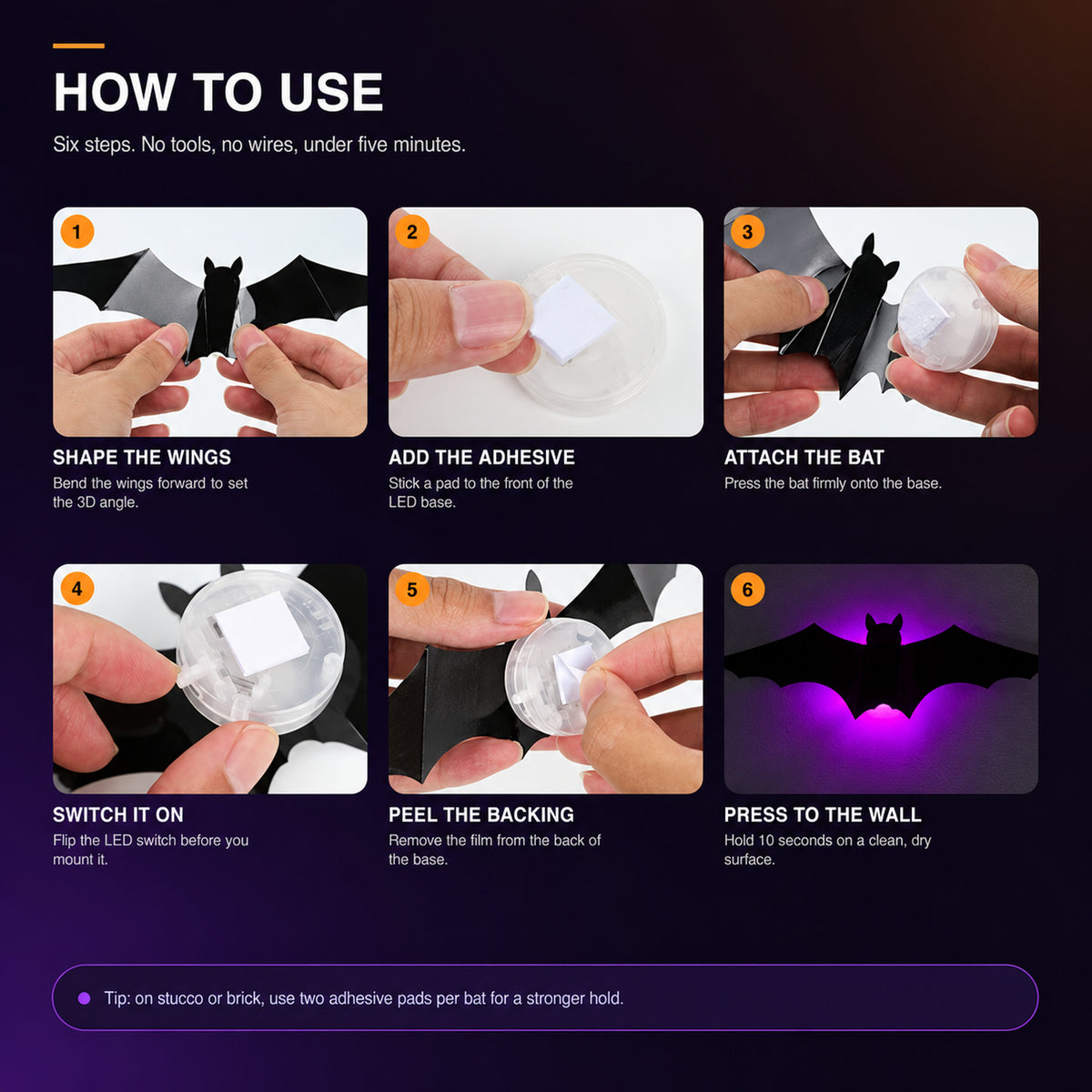 How to set up the LED bat lights in six simple steps
