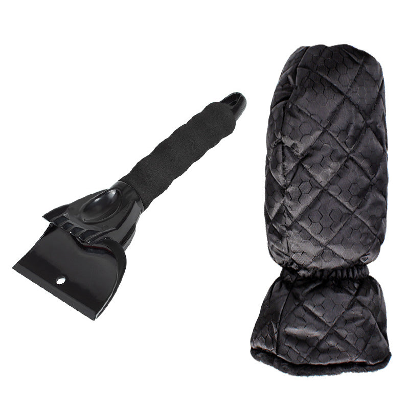 Fleece-lined ice scraper mitt – black