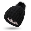 Fleece-lined pom pom beanie – Black